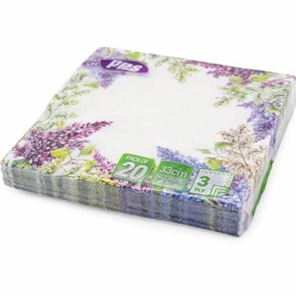 PPS 3PLY 33CM 20 NAPKINS PURPLE LAVENDER