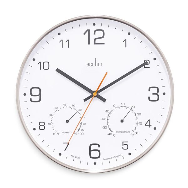 ACCTIM KOMFORT CLOCK BRUSHED STEEL