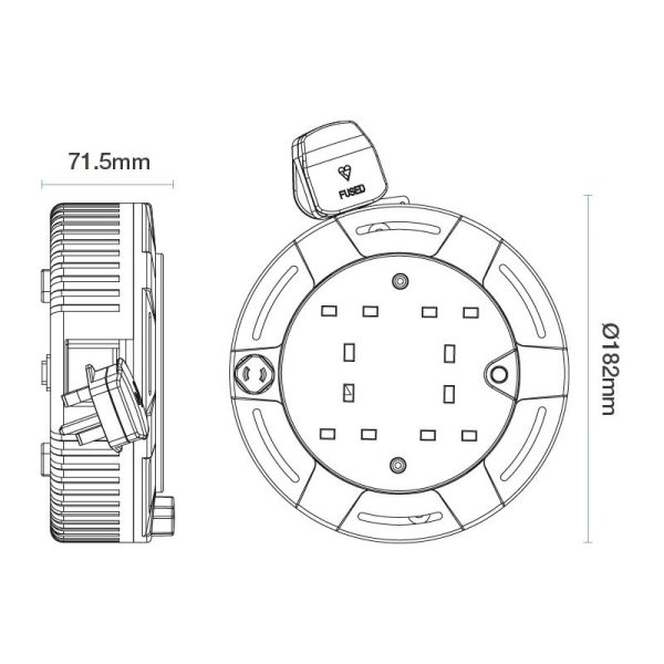 MASTERPLUG 4 SOCKET 5M REEL