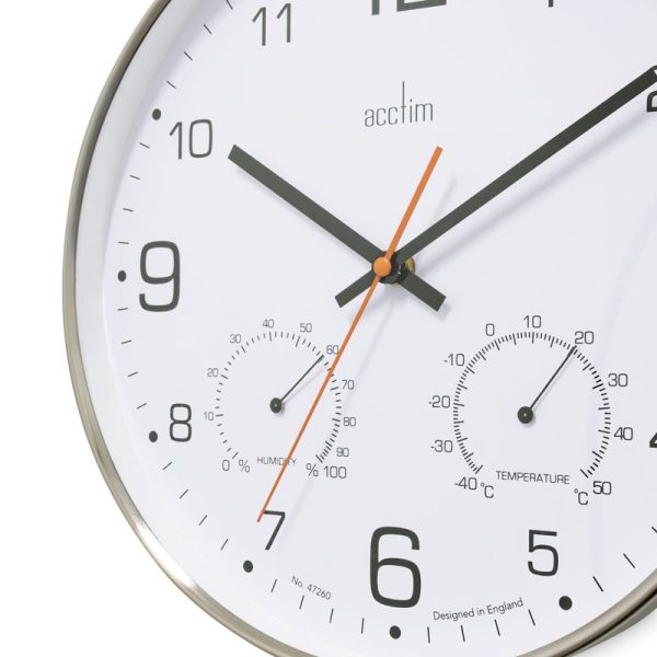 ACCTIM KOMFORT CLOCK BRUSHED STEEL