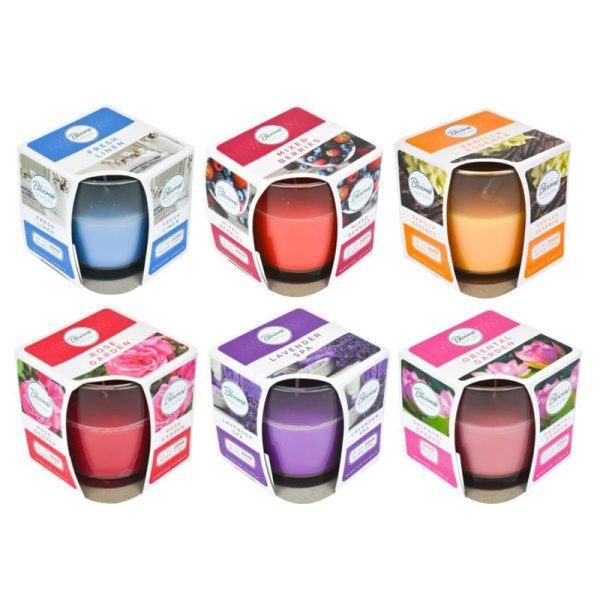 BLOOME CANDLE MIXED GLASS SCENTED PACK OF 12