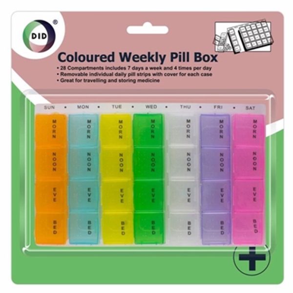 PILL BOX 7 DAY MULTI COLOURED APRIL