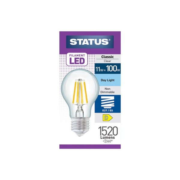 STATUS 11W E/S A70 GLS DAY LIGHT FILAMENT LED LIGHT BULB SINGLE