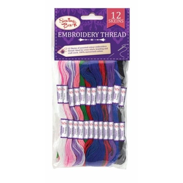 SEWING BOX EMBROIDERY THREAD 12 COLOUR