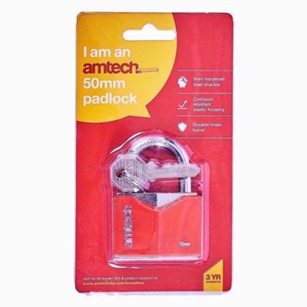 AMTECH PADLOCK RHOMBIC IRON 50MM