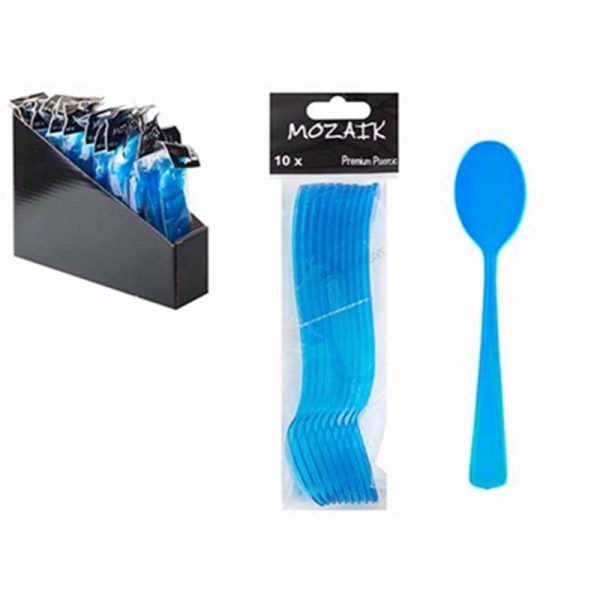 MOZAIC CUTLERY PACK OF 10 BLUE SPOON