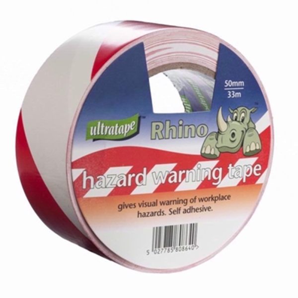 RHINO HAZARD RED&WHITE 50MMX33M