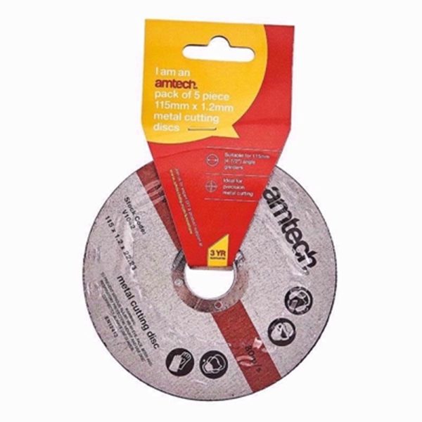 AMTECH CUTTING DISCS METAL 5PC 1.2MMX115MM