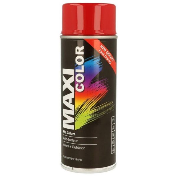 MAXICOLOR SPRAY PAINT GLOSS CARMINE RED 400ML