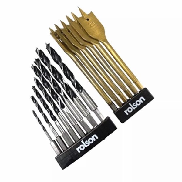 ROLSON HEX SHANK WOOD DRILL BIT 14PC SET