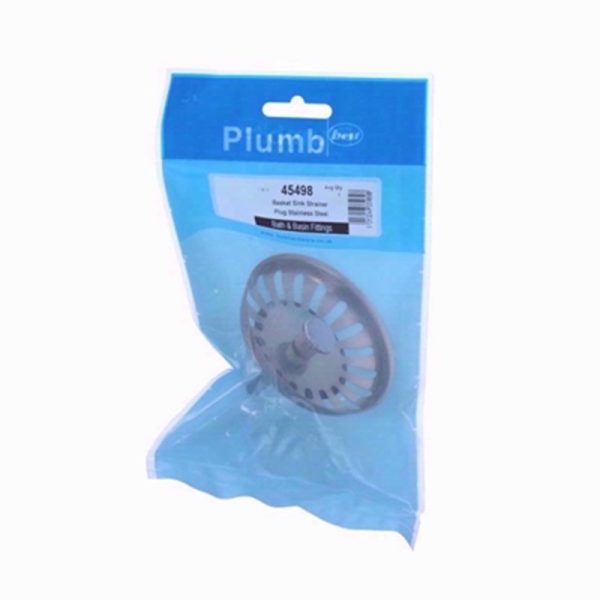 PLUMB BSKT SINK STR PLUG STAINLESS STEEL