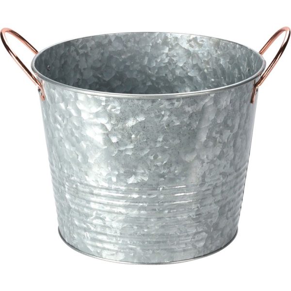 METAL BUCKET ZINC WITH HANDLES