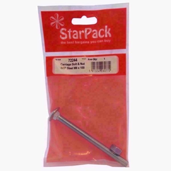 STARPACK BOLT AND NUT M8 X 100MM