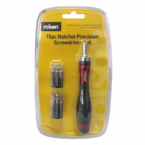 ROLSON RATCHET PRECISION SCREWDRIVER SET 15PCE