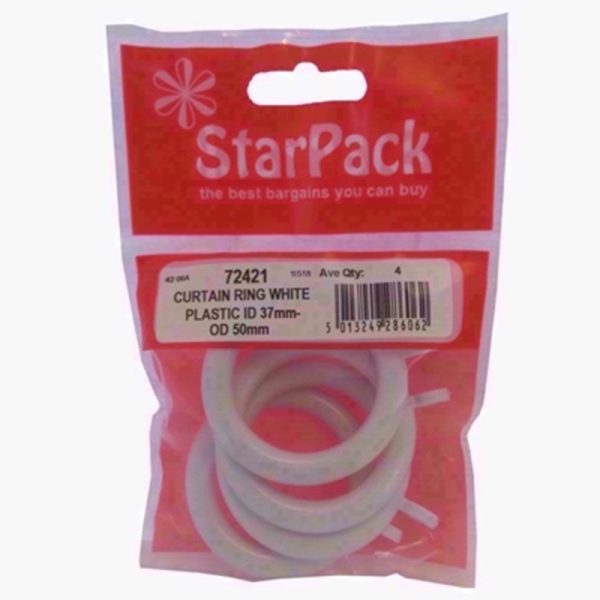 STARPACK CURTAIN RING EYE WHITE 37MM