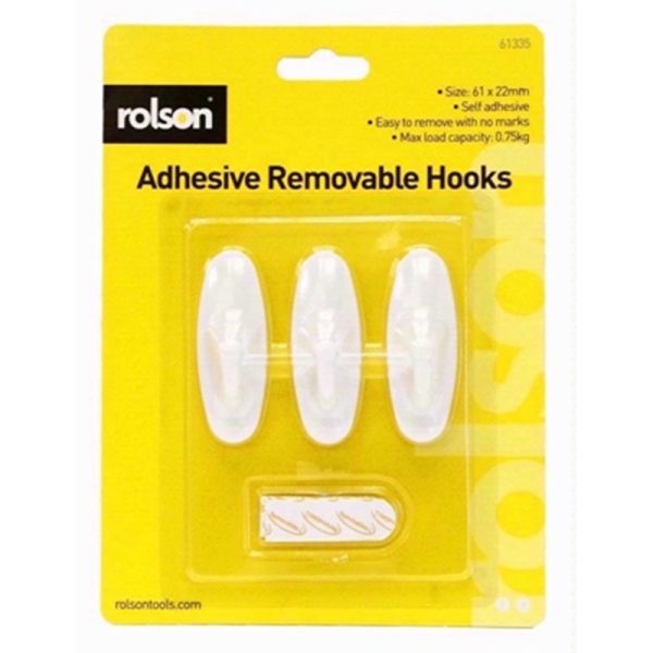 ROLSON REMOVE ADHESIVE HOOKS 3PCE