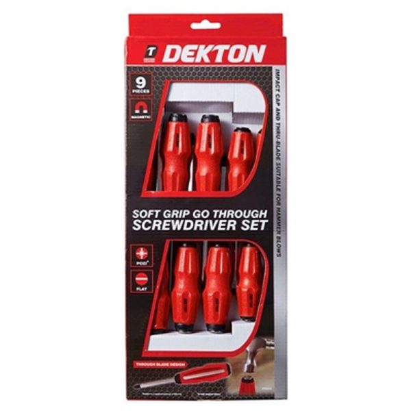 DEKTON SCREWDRIVER 9PC SET SOFT GRIP