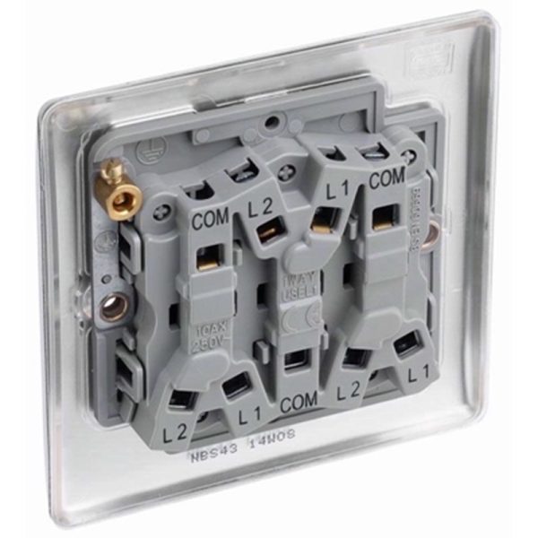 BG 3 GANG 2 WAY SWITCH B/CHROME