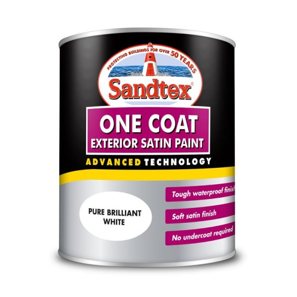 SANDTEX ONE COAT SATIN BRILLIANT WHITE 750ML