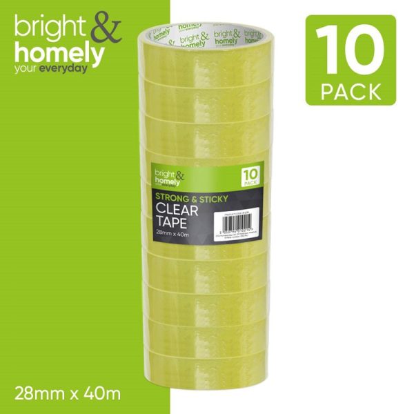 BRIGHT & HOMELY TAPE CLEAR 28MM X 40M 10 PCS