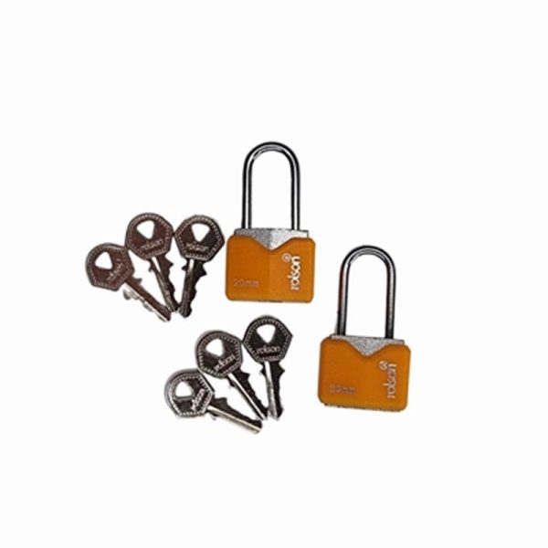 ROLSON IRON LONG SHACKLE PADLOCK 2PC 20MM