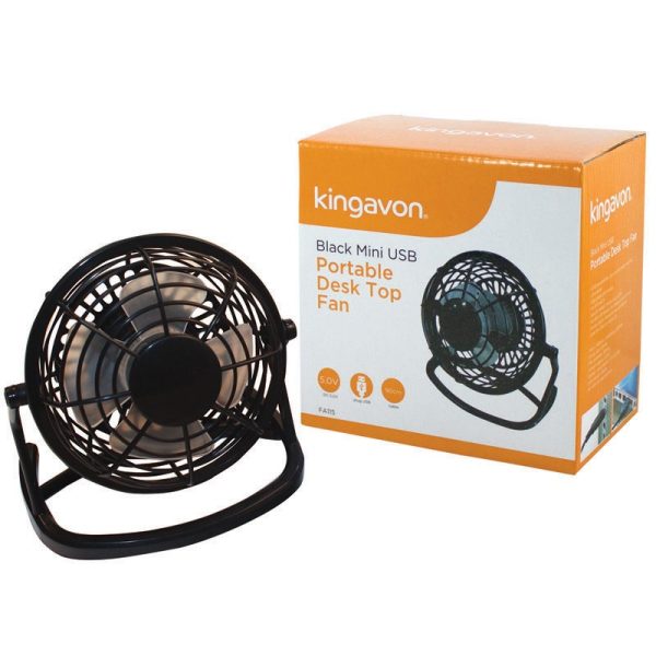 KINGAVON BLACK MINI USB DESK TOP FAN