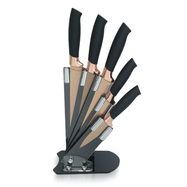 ROYALFORD KNIFE SET WITH BLACK HANDLE 5 PC