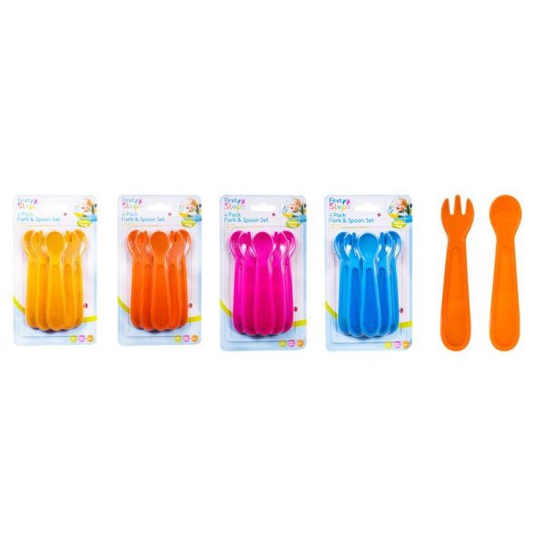 FIRST STEPS SPOON & FORK SET PACK OF 6 ASSTD DD000