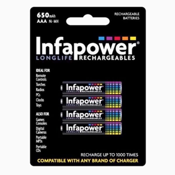 INFAPOWER RECHARGABLE AAA 650MAH