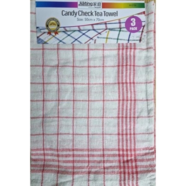 CANDY CHECK TEA TOWELS PACK OF 2