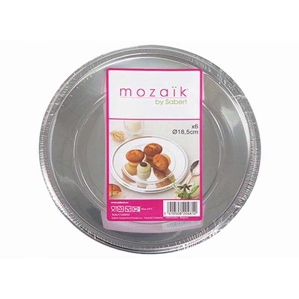 MOZAIC ROUND PLATE SILVER PACK OF 6