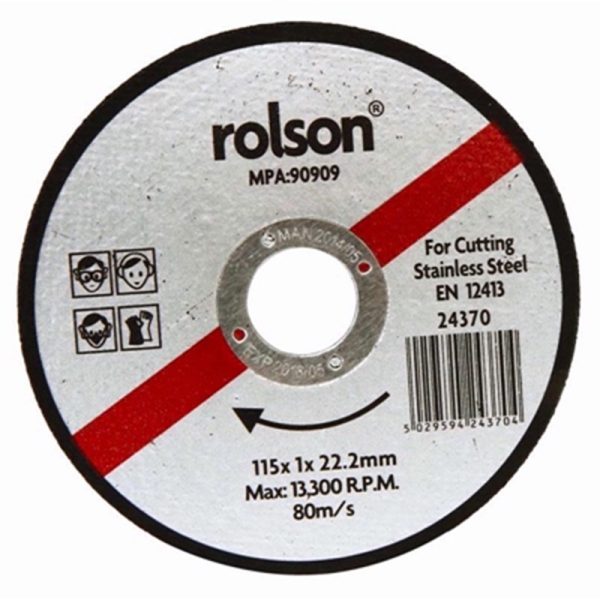 ROLSON CUTTING DISC FOR STEEL 115MM SINGLE