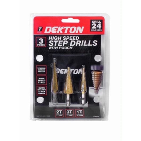 DEKTON HIGH SPEED STEEL DRILL 3PC