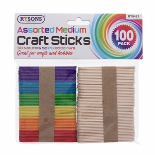 MEDIUM CRAFT STICKS100PC