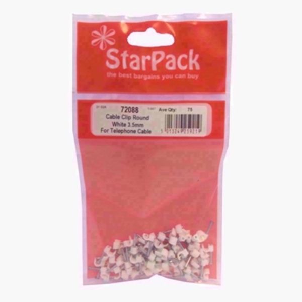 STARPACK CABLE CLIP WHITE3.5MM