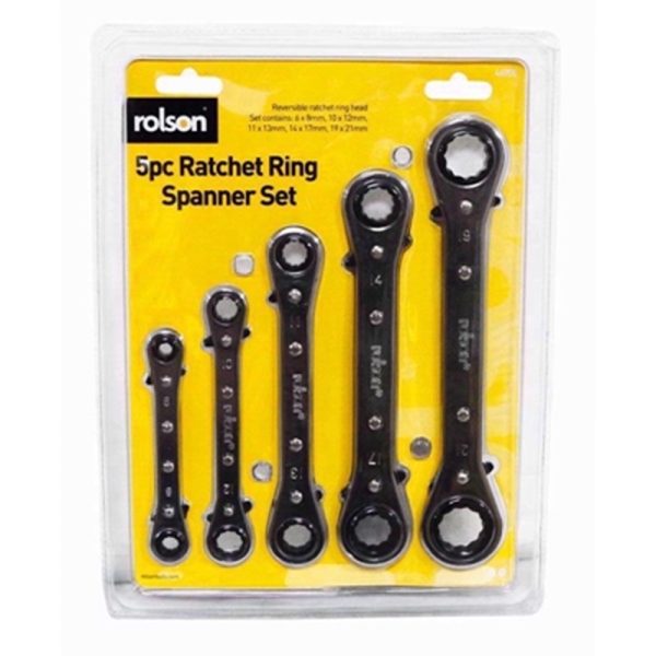 ROLSON RATCHET RING SPANNER SET 5PCE