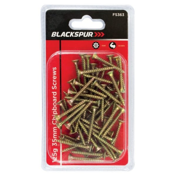 BLACKSPUR CHIPBOARD SCREWS 125G 35MM