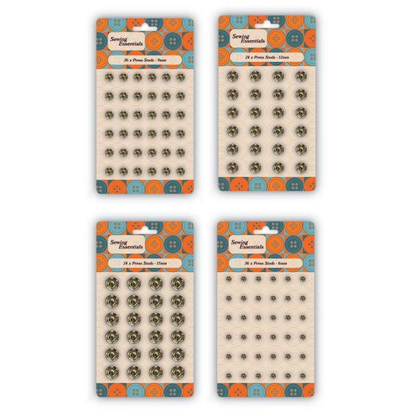 SE PRESS STUDS 4 ASSORTED SIZES