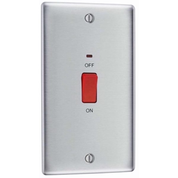 BG 45A SWITCH ON DOUBLE PLATE B/CHROME