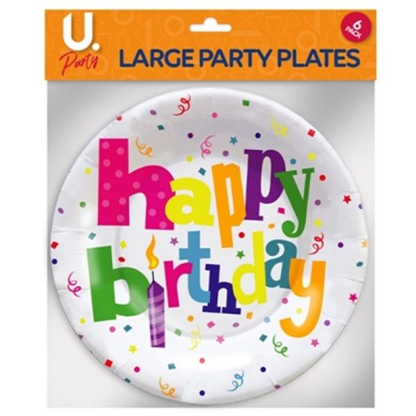 HAPPY BIRTHDAY LARGE PLATES PACK OF 7