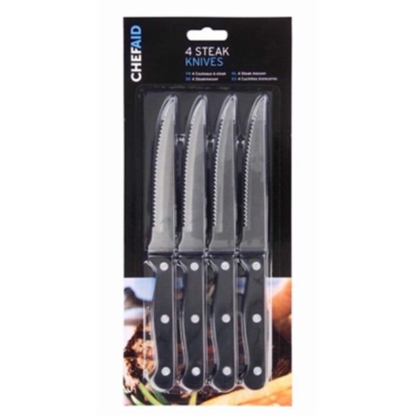 CHEF AID PACK OF 4 STEAK KNIVES