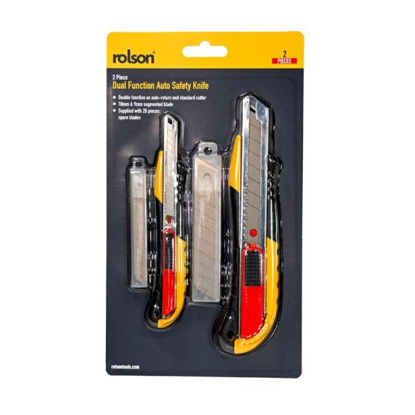 ROLSON KNIFE DUAL FUCTION AUTO SAFETY 2PCE