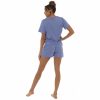 LADIES SET CROP TOP+ SHORT SET BLUE LN1377