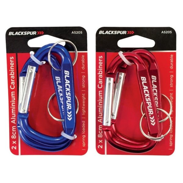 BLACKSPUR ALUMINIUM CARABINERS 8CM 2PC