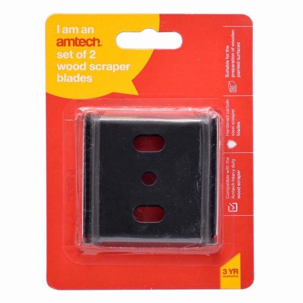 AMTECH SCRAPER BLADES PACK OF 2 WOOD