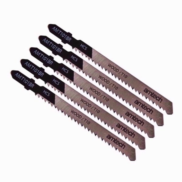 AMTECH REVERSE CUT WOOD JIGSAW BLADE SET 5PC