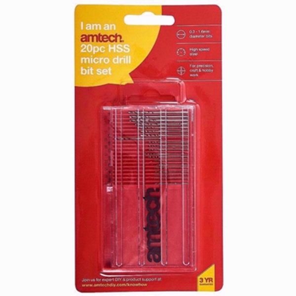 AMTECH DRILL BIT MICRO 20PC