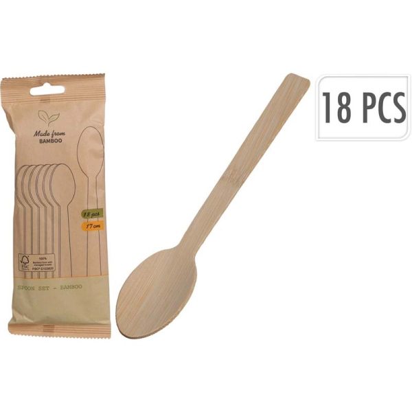 SPOON SET BAMBOO 18PCS D000