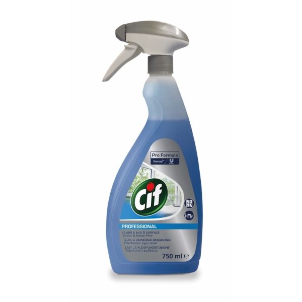 CIF PROFESSIONAL GLASS & MULTI SURFACE CLEANER 750ML PACK OF 6