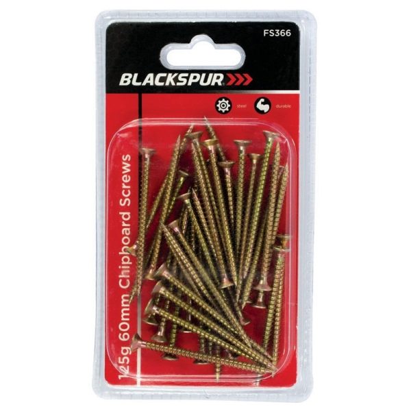 BLACKSPUR CHIPBOARD SCREWS 125G 60MM